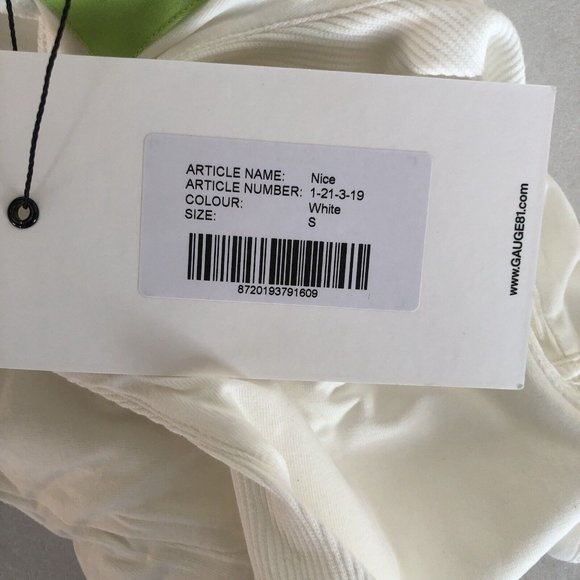 GAUGE81 Nice Tank Top White Rib Sleeveless Minimal Italy S NWT $136 - Picture 6 of 6